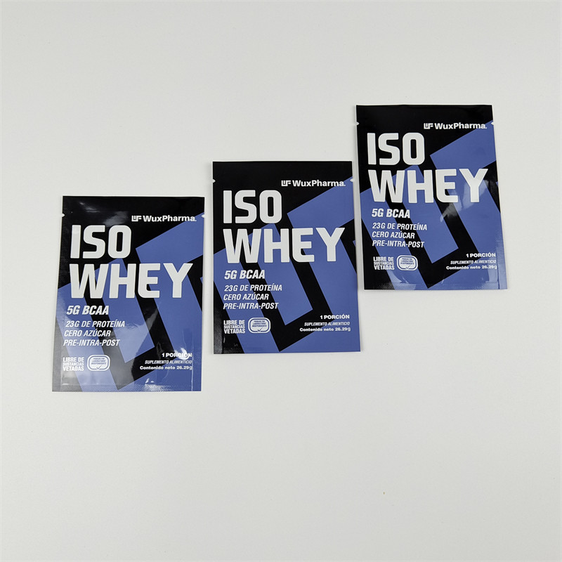 Three Side Seal Foil Pouch Packaging Keep Your 10g Supplement Power Sample Packets