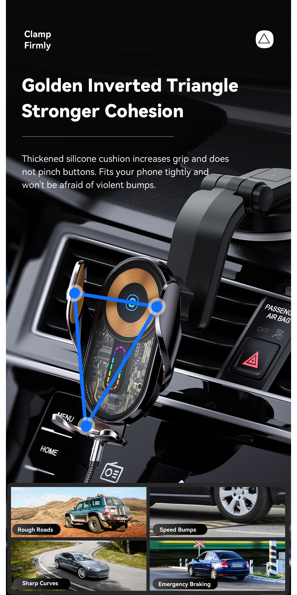 ESSAGER A5 Series Hook+Suction Cup Best Cell Phone Holder for Car Mount