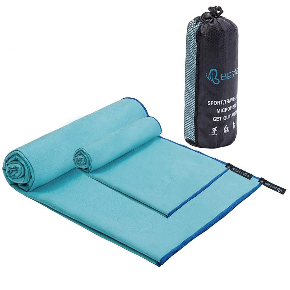 Purple Soft Waffle Microfiber Swimming Fitness Gym Hand Towel Super Absorbent