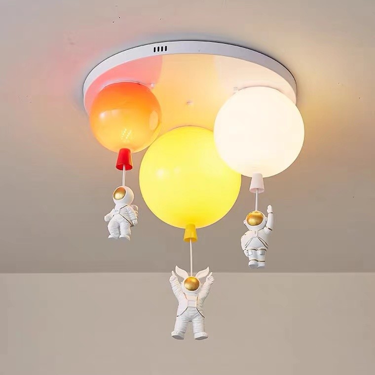 Romantic Kids Children Bed Room Pendant Light Colourful Glass Balloon Led Ceiling Lamp