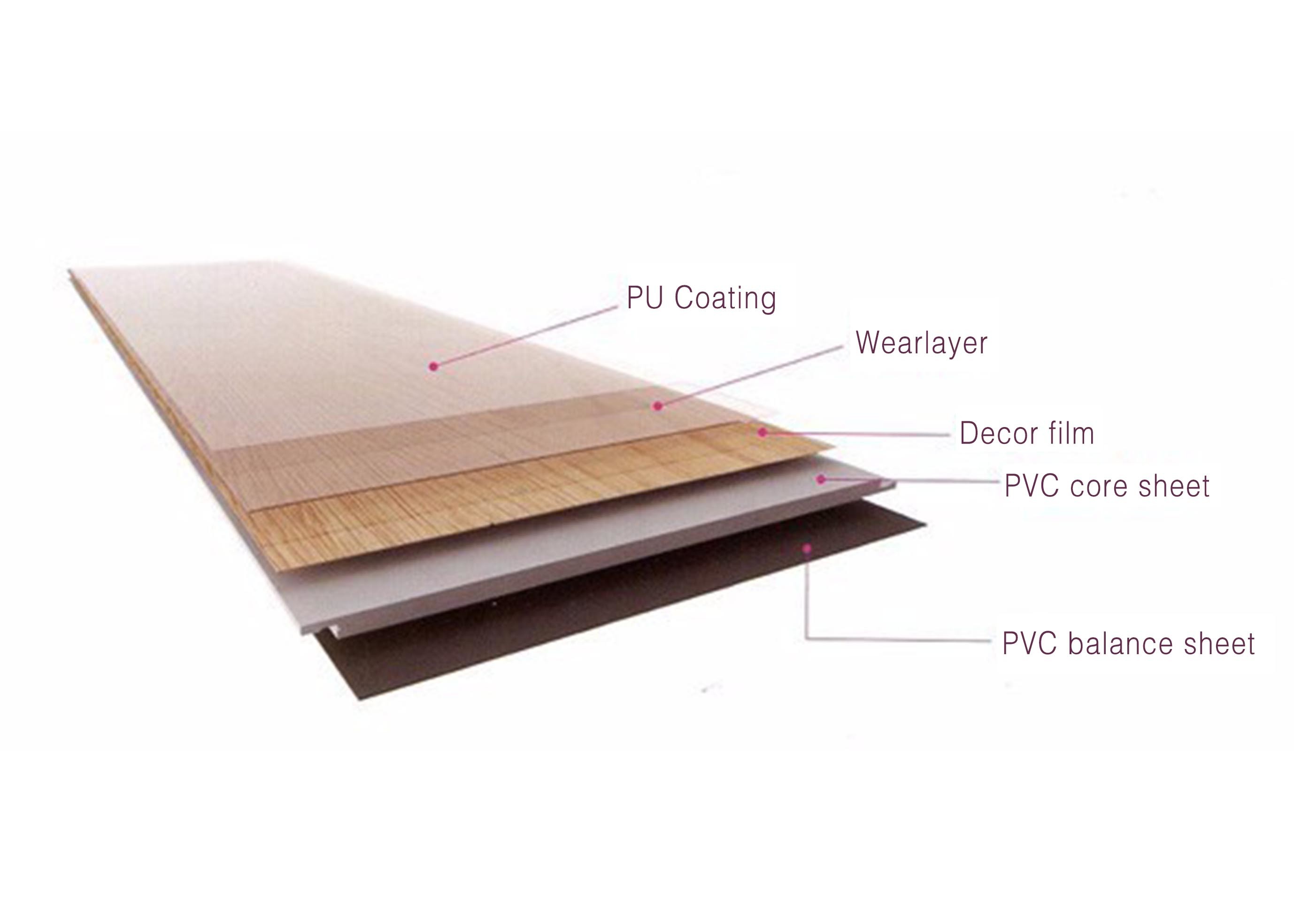 Shopping Mall Commercial Vinyl Tile Thickness 3mm Anti Fire Stable Homes