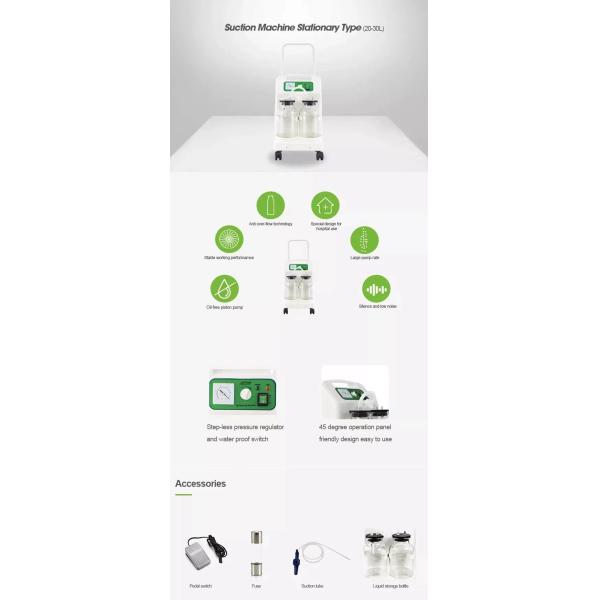 Mobile Medical Suction Apparatus Vacuum 30lpm Aspirator