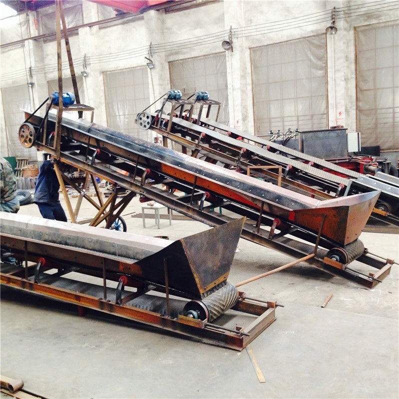 OEM Custom Adjustable Height Belt System Flexible Movable Rubber Mobile Belt Conveyor