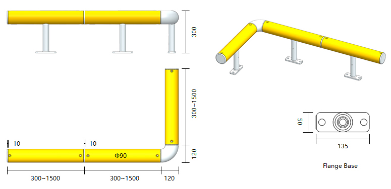 SA-1 Safety Barrier Warehouse flexible anti-collision system   FS-2023A 