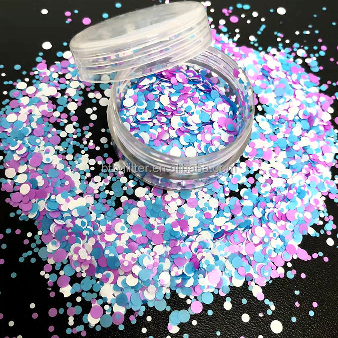 Customs Glitter Option Loose Glitter in Polyester for Shaped Heart Star Moon Dot Chunky Mix