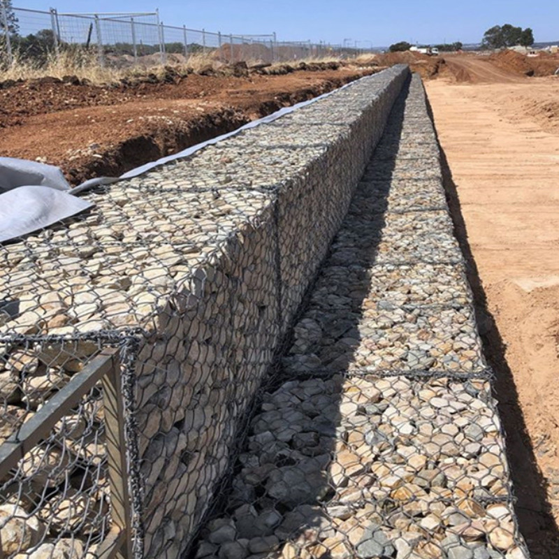 Pvc Coated Galvanized Gabion Retaining Wall 2x1x1m 8x10cm