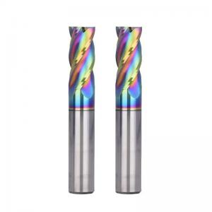 China Rainbow Carbide DLC Coated End Mills Fresas CNC Milling Cutter For Aluminum/Copper on sale