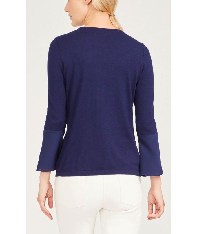 WOMEN'S 60% cotton/20% viscose/15% nylon/5% cashmere KNITTED SWEATER PULLOVER