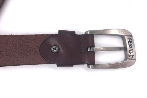 Studded Rivet Real Leather Punk Rock Belt For Male Brown Color
