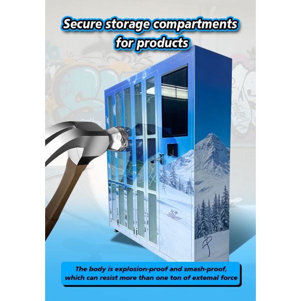 Skis Rental Locker Vending Machine for Rental & Return – Card Reader for Ski Resorts & Winter Sports Facilities