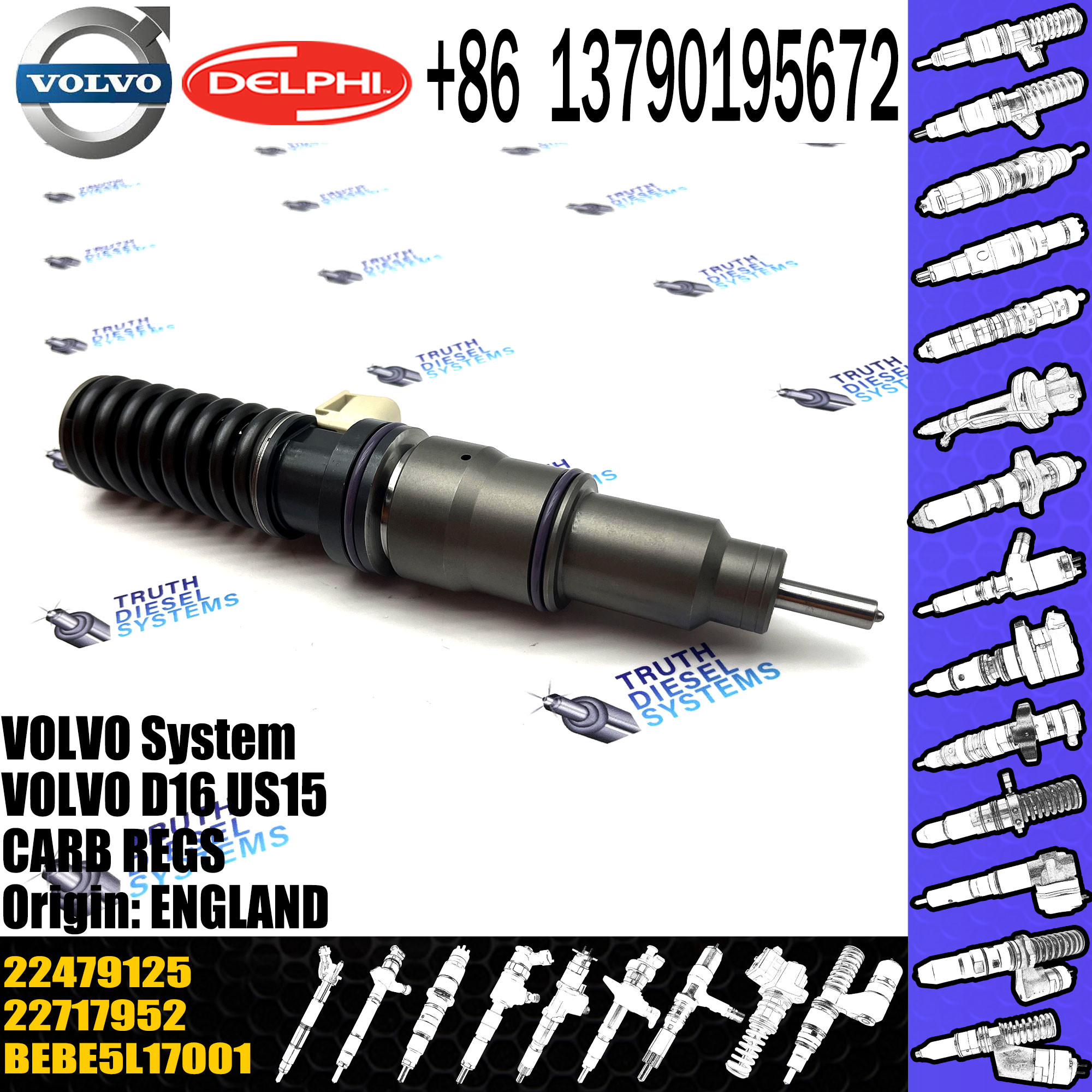 22479125 Diesel Fuel Injector For Diesel Engine BEBE5L17101 MD16 US15
