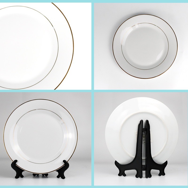 Coated White Sublimation Plates Porcelain Sublimation Ornaments With Golden Edge