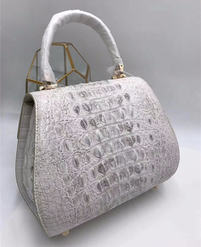 Authentic Crocodile Skin Lady Saddle Purse Genuine Alligator Leather Female Small Handbag Women Crossbody Shoulder Bag