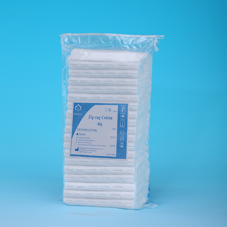 Health Care Snowy Absorbent Bleached Cotton Zig Zag 23g Min Water Absorption