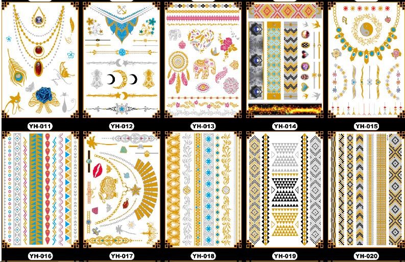Gold Foil Body Tattoo Sticker