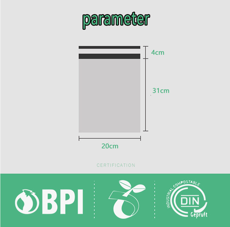 Biodegradable Mailing Bag Compost Courier Bag PLA+PBAT Vegetable Starch Postal Packaging Bag Clothing Express Bag Logo
