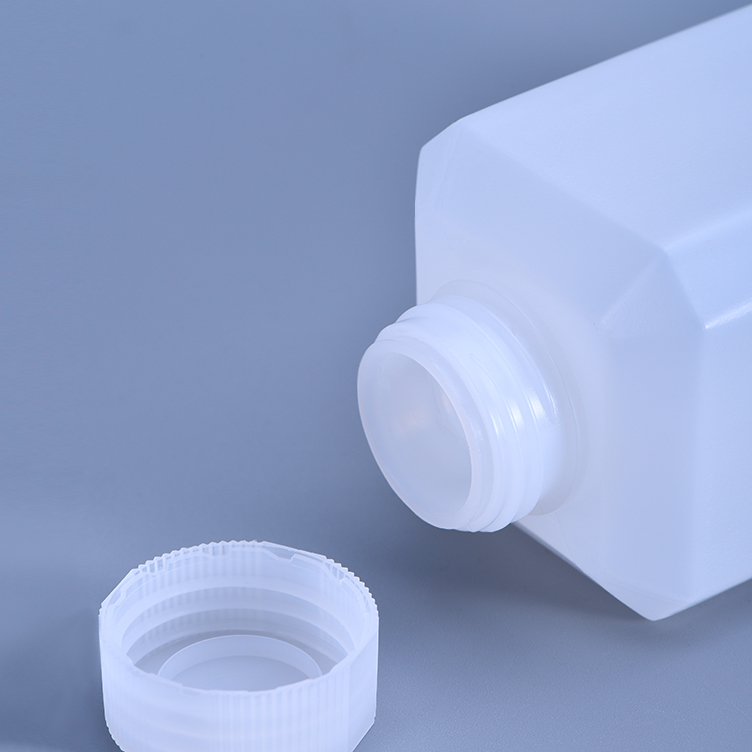1 liter HDPE Square Lab Bottles Plastic Food Grade Reagent Chemical Liquid Packaging