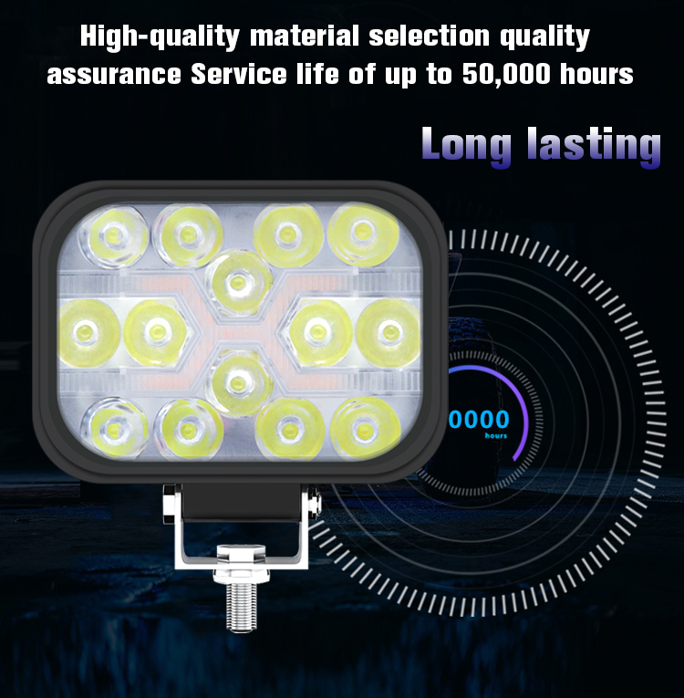 Ip67 Waterproof Vehicle LED Work Lights Square 24v 12v 42w 3 Inch