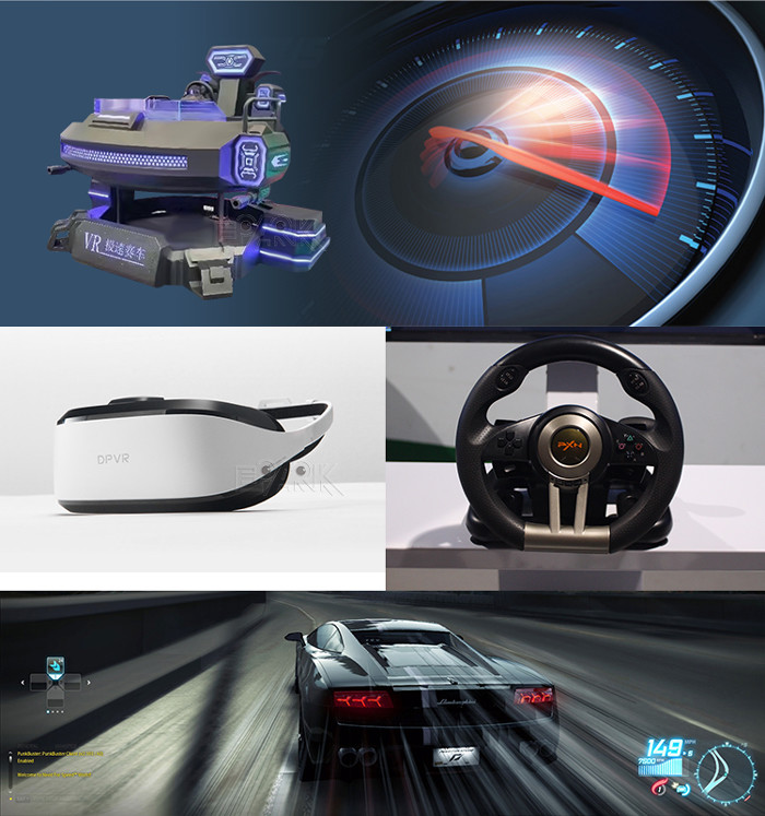 9D VR Three Screen Racing Car Simulator Driving Games