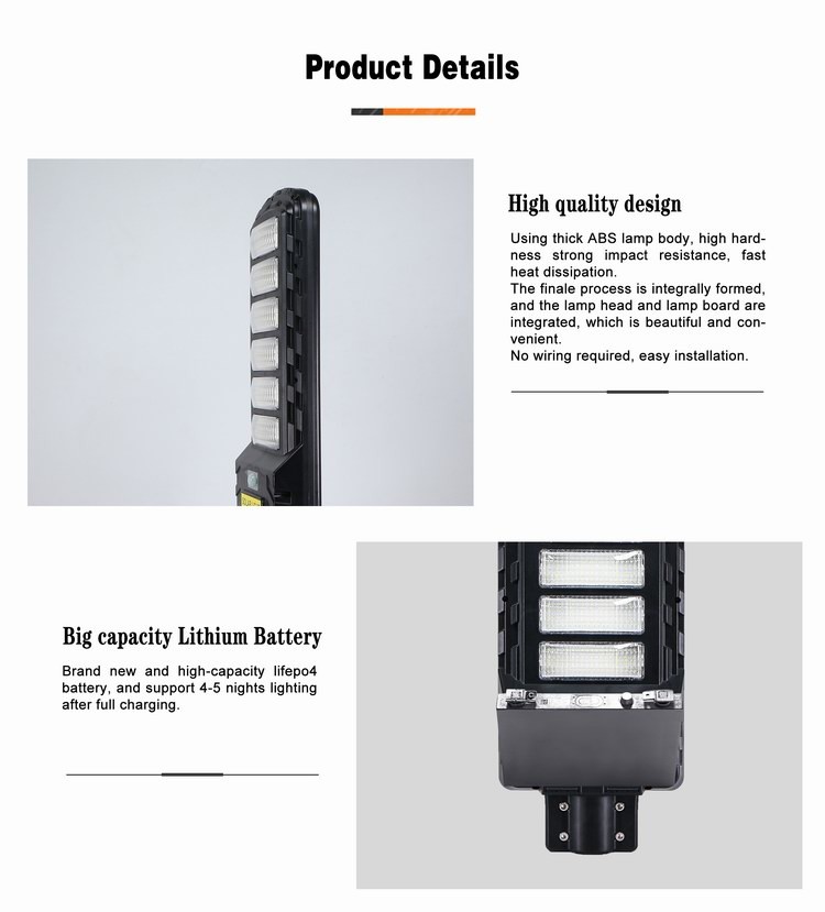 Lithium Battery 100w 150w All In One Solar LED Street Light Control Waterproof Solar Street Lamps