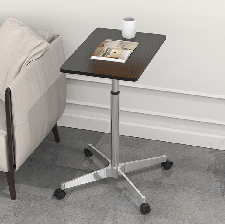 Black Metal Laptop Standing Desk with Mini Bar Counter and Customizable Desktop Color