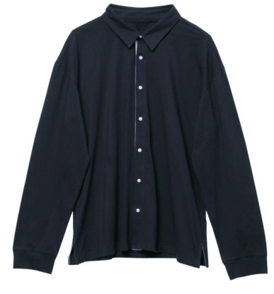 210gsm Woven Belt Men Navy Knitted Shirt