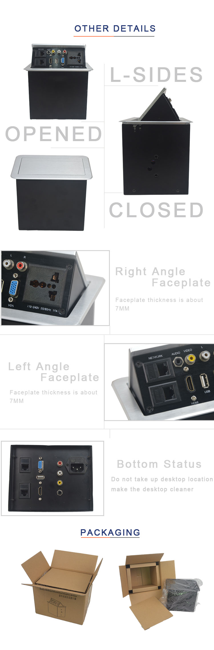 CE Rohs approved popular aluminum alloy pop up table socket outlet