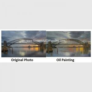 China Landscape Oil Portraits From Photo, Custom Hand Painted Sydney Opera Painting on sale