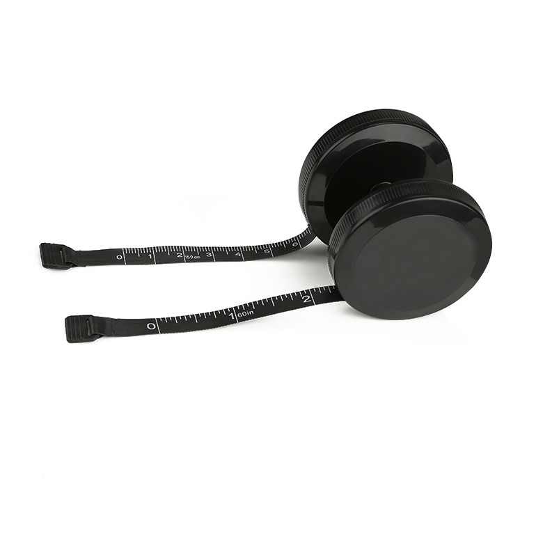 Wintape Wholesale Bulk Hight Quality Retractable Black Body Tape Measuring Tools With Platic Tab For Promotion Gift