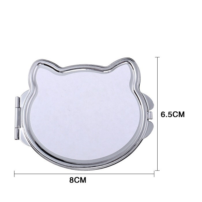 Personalized Cat Shape Sublimation Compact Mirror Makeup Mirror For Sublimation
