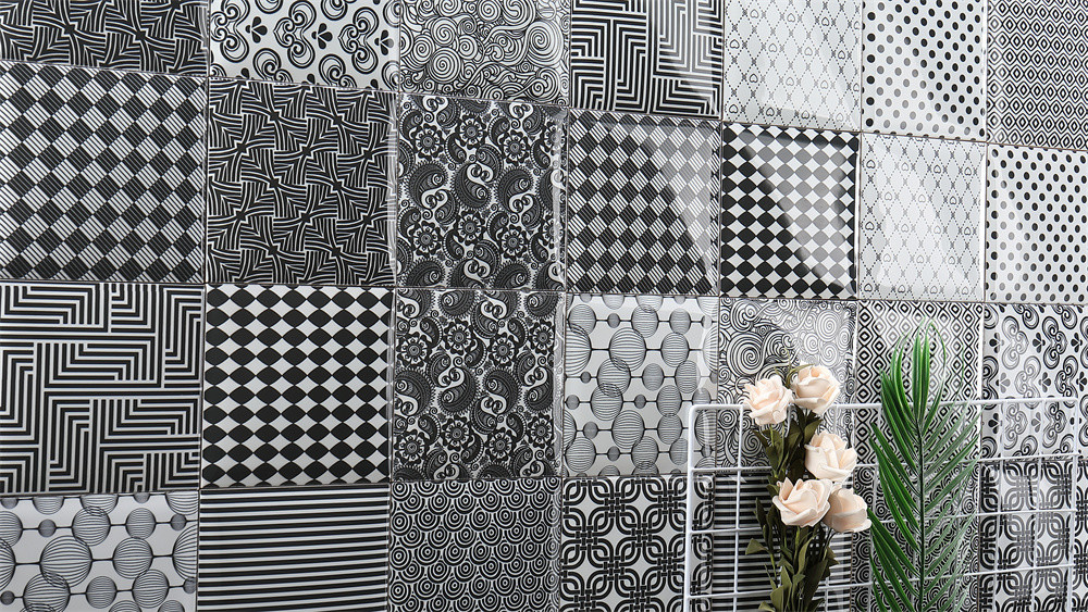 Wear-Resistance Center-Prominent 152x152mm Inside Ceramic Wall Tiles For Dinging Room And Bar Background Adornment
