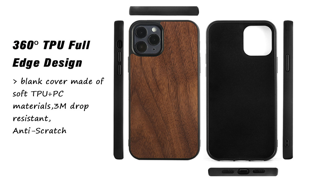 Bamboo Natural Walnut Wooden Phone Cover Shockproof For IPhone