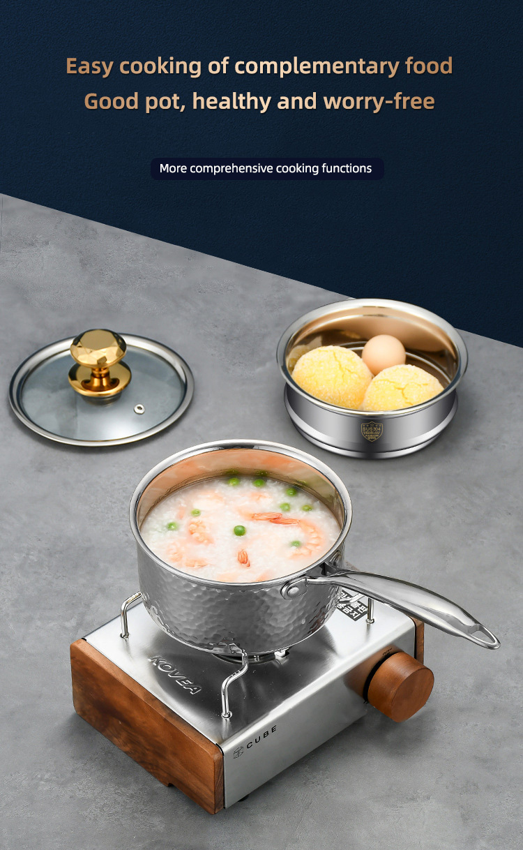 Multifunction Kitchen Sauce Pans Stainless Steel With Steamer