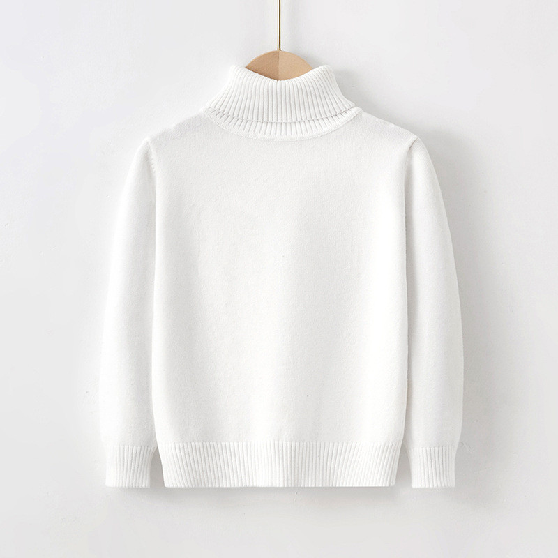 Plain Knit Sweater Blouse Crochet Sweatshirt Warm Crewneck Pullover Tops for Children clothing