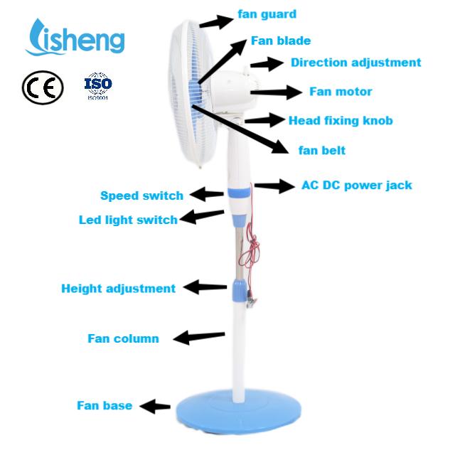 16inch 13W Energy Saving Cooling Fan Low Noise DC Rechargeable