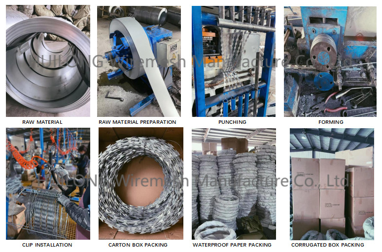 ASTM Single Loop Concertina Razor Wire Fence 2mm