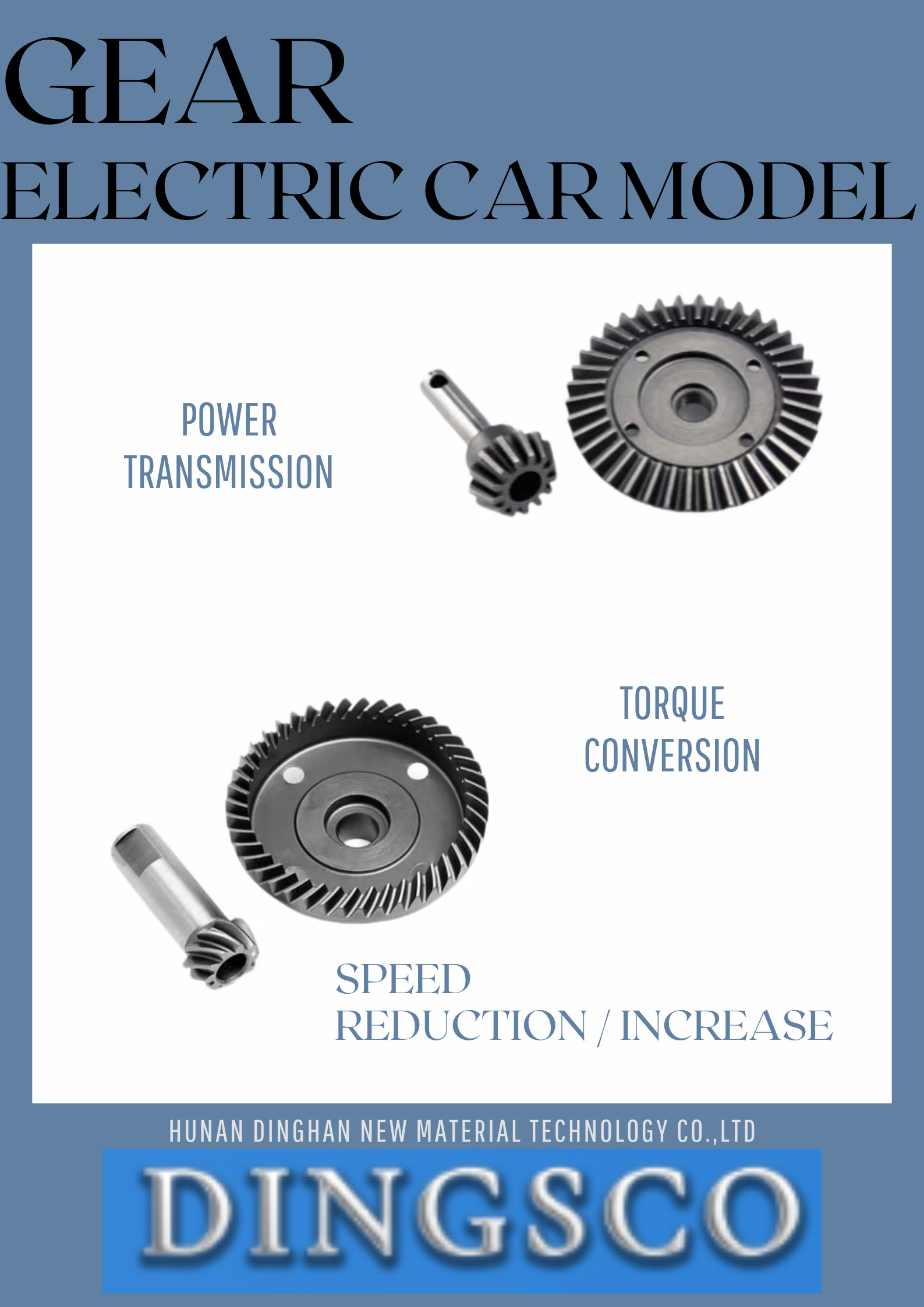 Power Tool Hypoid Bevel Pinion Gear Set Conical Gear For Electric Car Model With Low Noise