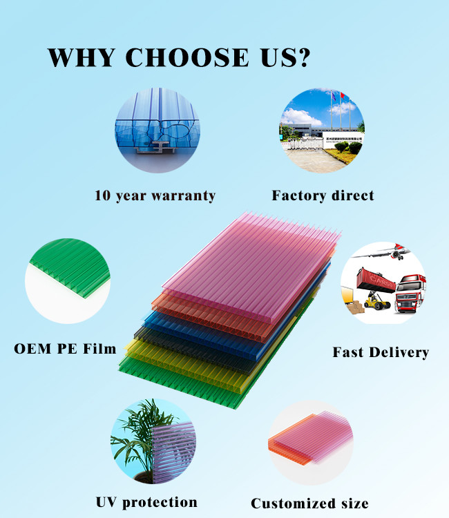 4m 5m 6m Coloured Polycarbonate Roofing Sheets For Home