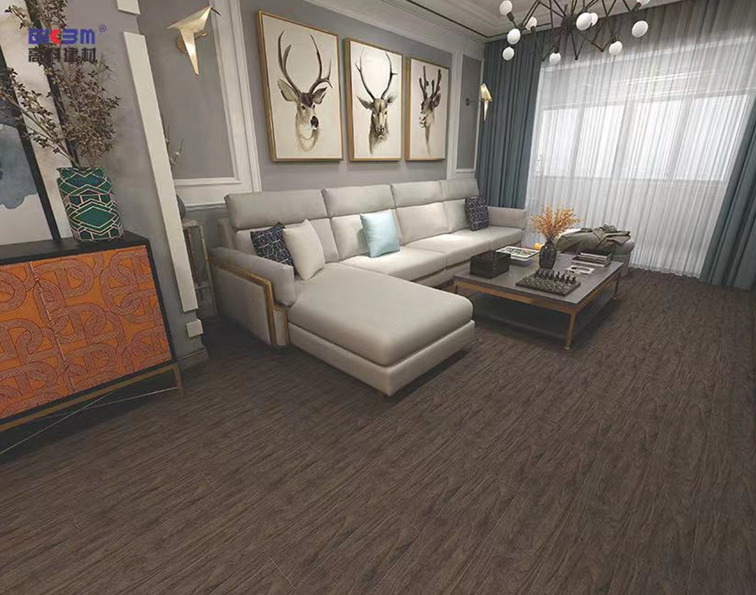 Eco Friendly SPC Flooring 4mm Waterproof Fireproof E0 Formaldehyde Mocha Black Teak GKBM SY-W3010