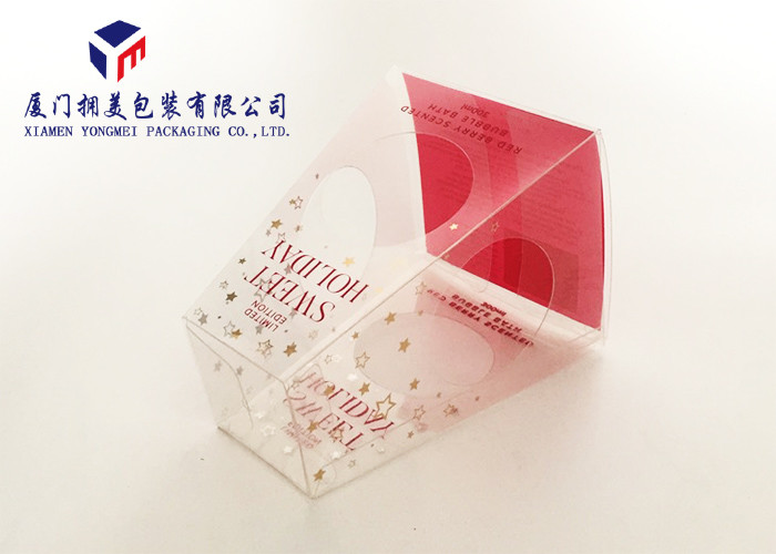 Trapezoid Custom Plastic Box Packaging , Clear Box Packaging For Bath Set