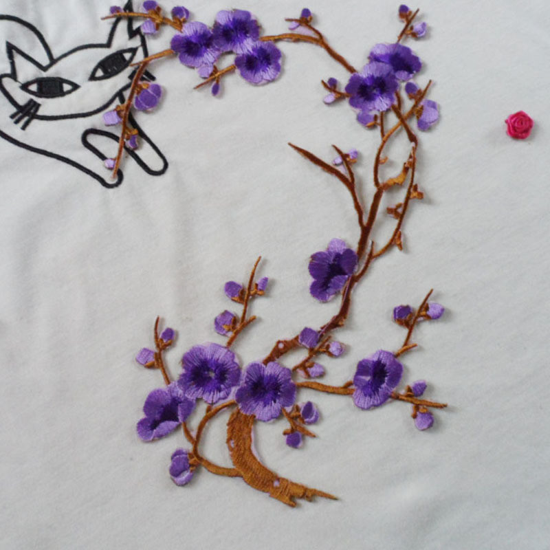 Hot Fix Motif Wintersweet Embroidery Lace Flower