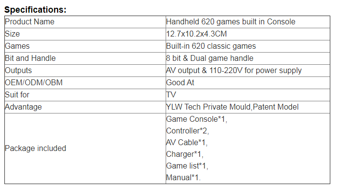 OEM Gifts Classic Family Handheld Video Game Consoles System