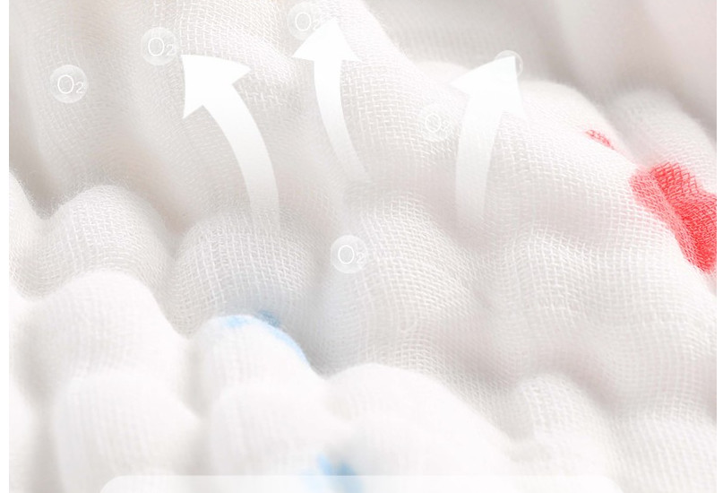 40S Six Layers Combed Cotton Printed Gauze Fabric 260gsm lightweight