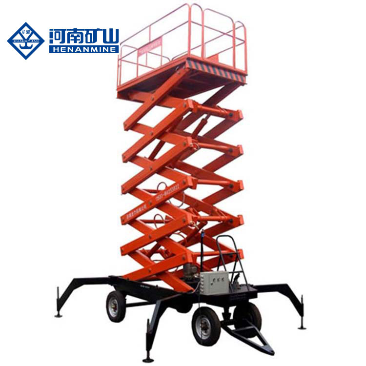 Aerial Work Scissor Lift Platform 6M 8M Mobile Capacity 500KG