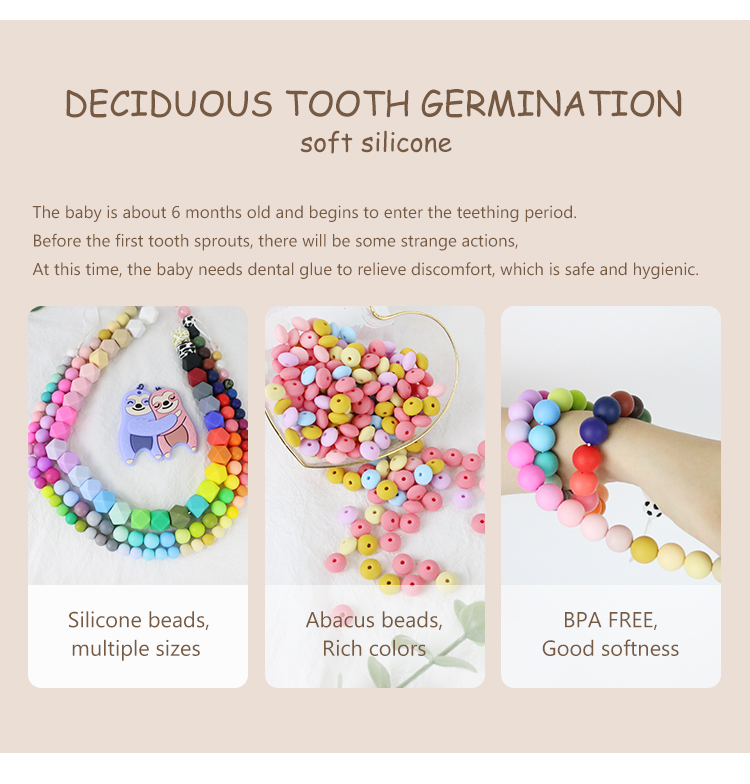 17mm Hexagon Silicone Teething Bead Eco Friendly Safety Chewable For Baby Teething