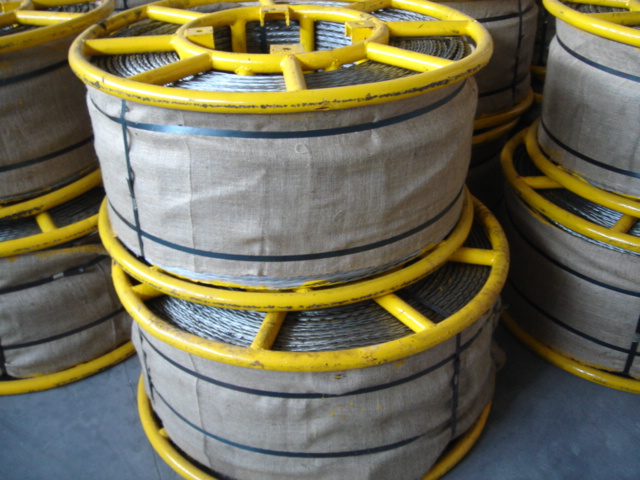 Steel Pilot Anti Twist Wire Rope Six Squares 12 Strands Transmission Line Stringing