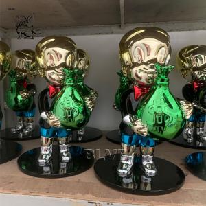 China Life Size Rich Resin Wealth Statues Fiberglass Monopoly Sculpture Spray Plating Modern Art Home Decor on sale