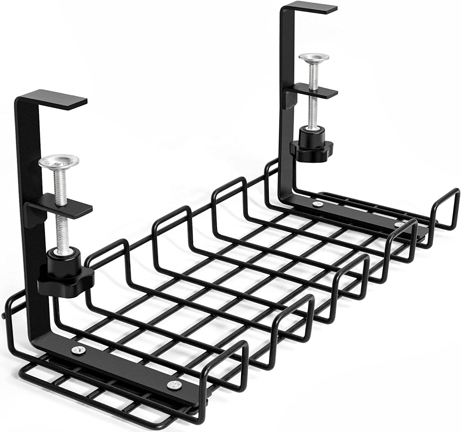 Metal No Drilling and Retractable Design for Neat Under Desk Cable Management Tray
