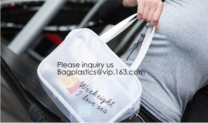 Clear Zipper Pouch with Strap Makeup Bag PVC Cosmetic Pouch,Printing Clear k Cosmetic PVC Pouch, bagease, bagplast
