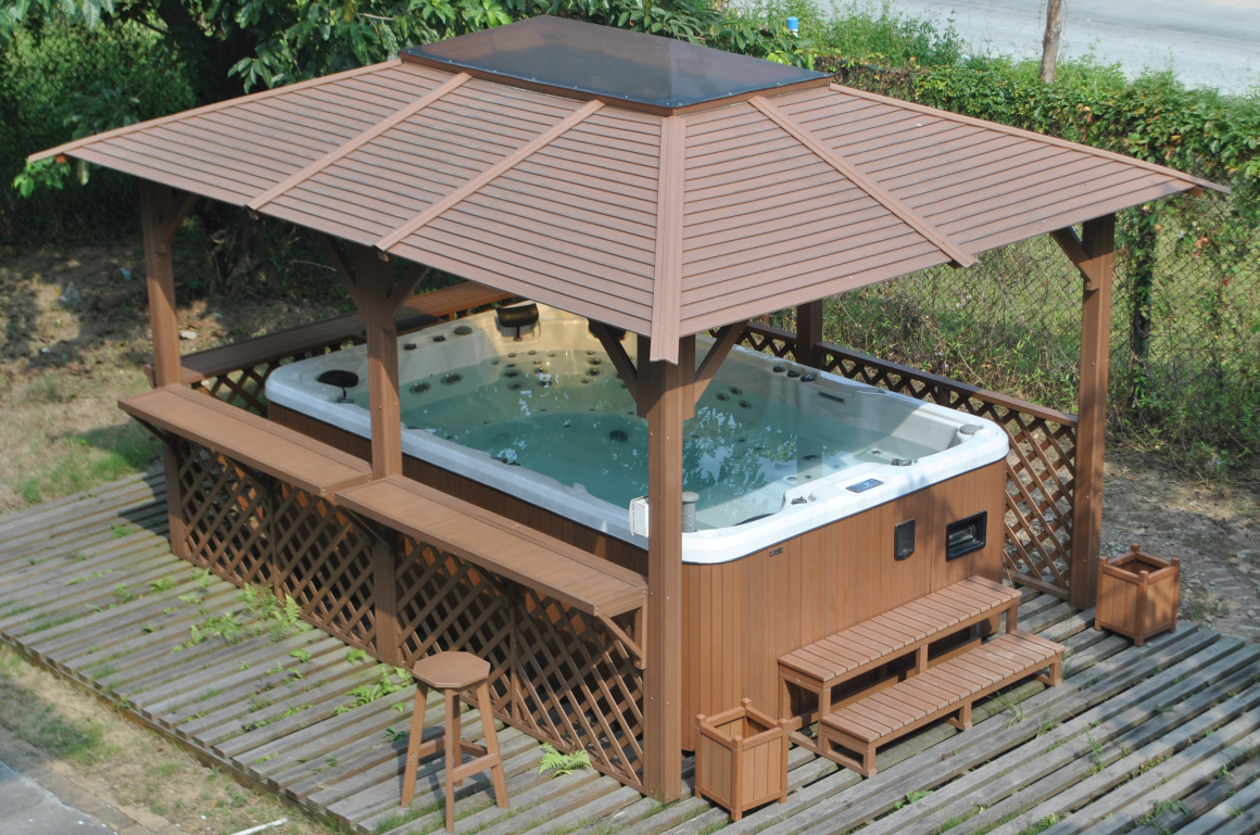 5.2 Meters Endless Swimming Pool Outdoor Swim Spa Hot Tub With 4 Seats